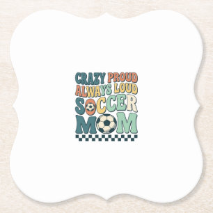 Vintage Fußball-Mama Stolz Lautes Shirt-Design_1 Untersetzer