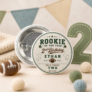 Vintage-Fußball-Neuling 2. Geburtstag Baby Junge Button
