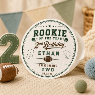 Vintage-Fußball-Neuling 2. Geburtstag Baby Junge Runder Aufkleber