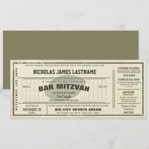 Vintage-Fußball-Pass Bar Mitzwa Einladung
