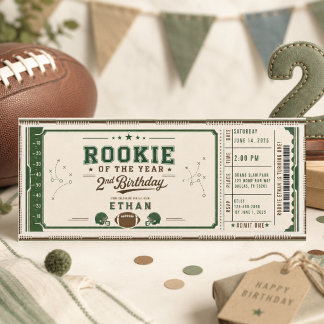 Vintage-Fußball-Rookie zum 2. Geburtstag Baby-Jung Einladung