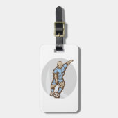 Vintage Fußball-Spielerabbildung Retro-Fußball Gepäckanhänger (Vorderseite vertikal)