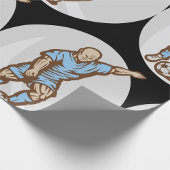 Vintage Fußball-Spielerabbildung Retro-Fußball Geschenkpapier