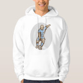 Vintage Fußball-Spielerabbildung Retro-Fußball Hoodie (Vorderseite)