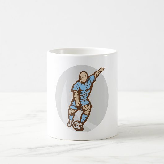 Vintage Fußball-Spielerabbildung Retro-Fußball Kaffeetasse