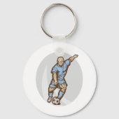 Vintage Fußball-Spielerabbildung Retro-Fußball Schlüsselanhänger (Rückseite)