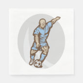 Vintage Fußball-Spielerabbildung Retro-Fußball Serviette (Vorderseite)