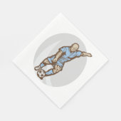 Vintage Fußball-Spielerabbildung Retro-Fußball Serviette (Ecke)