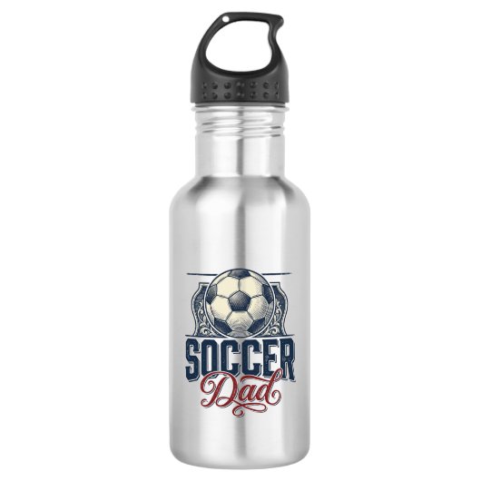 Vintage Fußball-Vater-Shirt-Design_1 Edelstahlflasche (Vorderseite)