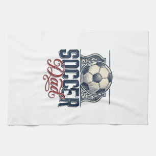Vintage Fußball-Vater-Shirt-Design_1 Geschirrtuch