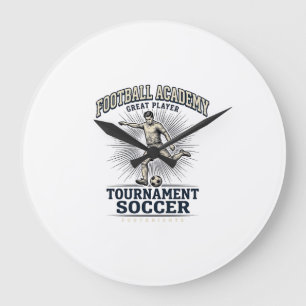 Vintage Fußballakademie-Turnierspieler-Shirt (2) Große Wanduhr