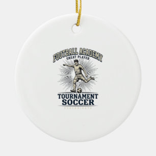Vintage Fußballakademie-Turnierspieler-Shirt (2) Keramik Ornament
