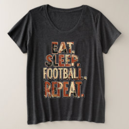 Vintage-Fußballfan-Design | Retro-Fußballgrafik Große Größe T-Shirt