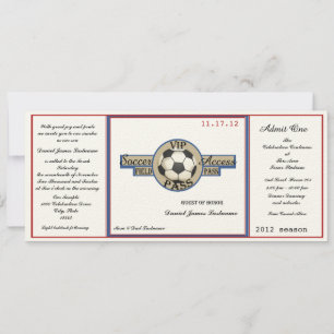 Vintage-Fußballfeld-Eintrittskarte auf Filzpapier Einladung