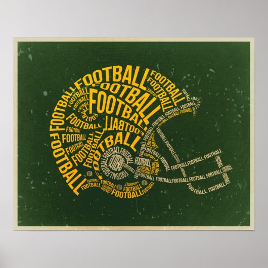 Vintage-Fußballhelm Poster (Vorne)