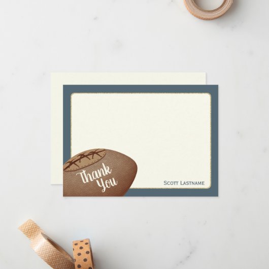 Vintage Fußballkarte Vielen Dank Mitteilungskarte (Vorderseite/Rückseite Beispiel)