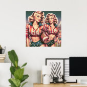Vintage Fußballmädchen Poster (Heimbüro)
