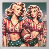 Vintage Fußballmädchen Poster (Vorne)