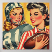 Vintage Fußballmädchen Poster (Vorne)