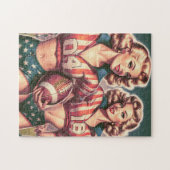 Vintage Fußballmädchen Puzzle (Horizontal)