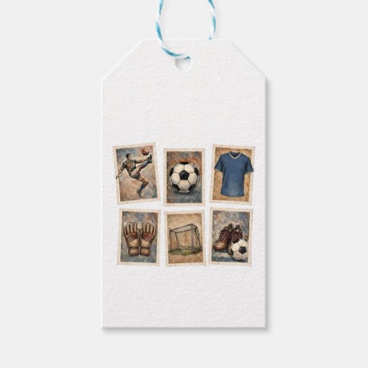 Vintage-Fußballmarken Fußball-Sammlung Geschenkanhänger (Vorderseite)