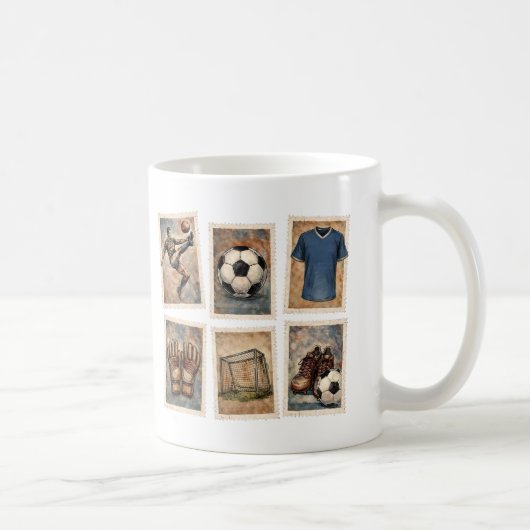 Vintage-Fußballmarken Fußball-Sammlung Kaffeetasse (Rechts)