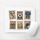 Vintage-Fußballmarken Fußball-Sammlung Mousepad (Mit Mouse)