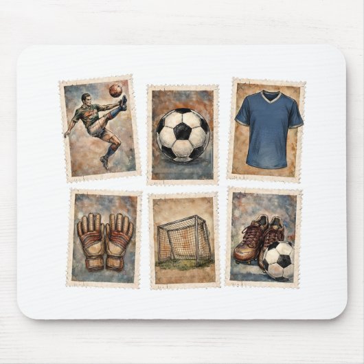 Vintage-Fußballmarken Fußball-Sammlung Mousepad (Vorne)