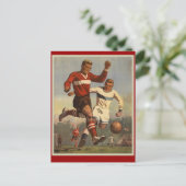 Vintage-Fußballposter Postkarte (Stehend Vorderseite)