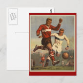 Vintage-Fußballposter Postkarte (Vorne/Hinten)