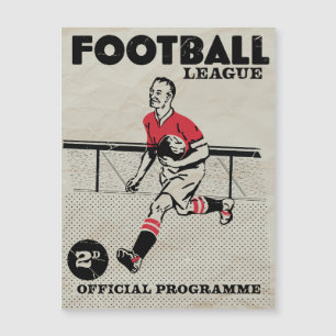 Vintage-Fußballprogramm Magnetkarte