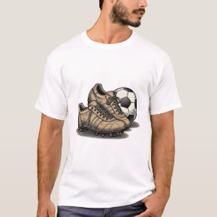 Vintage Fußballschuhe und Ball T-Shirt Design_1