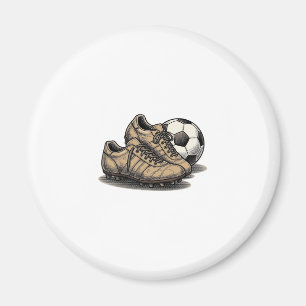 Vintage Fußballschuhe und Ball T-Shirt Design_1 Magnet