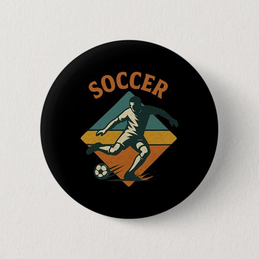 Vintage-Fußballspieler Kick Clic Stil Button (Vorderseite)