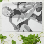 Vintage Fußballspieler, Quarterback Geschirrtuch (Gefaltet)