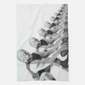 Vintage Fußballspieler, Quarterback Geschirrtuch (Vertikal)