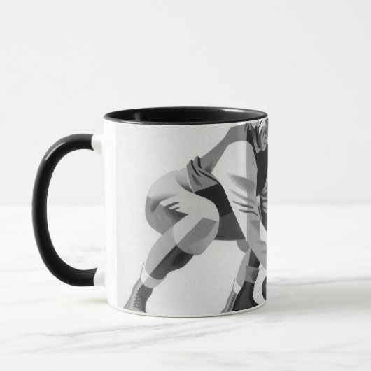 Vintage Fußballspieler, Quarterback Tasse (Links)