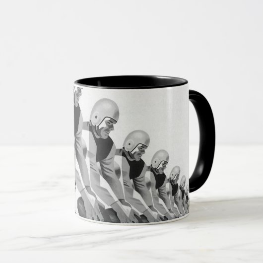 Vintage Fußballspieler, Quarterback Tasse (VorderseiteRechts)