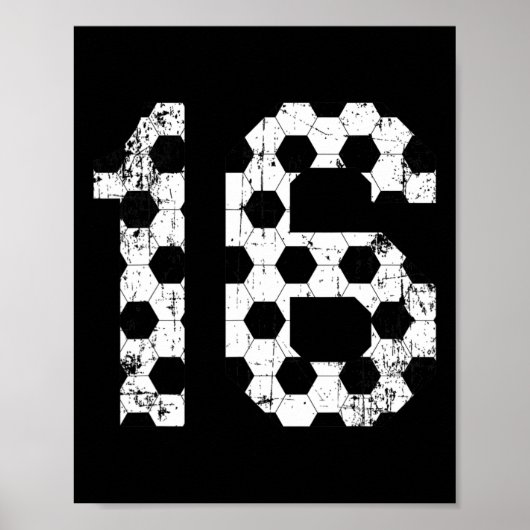 Vintage-Fußballtrikot Nummer 16  Poster (Vorne)