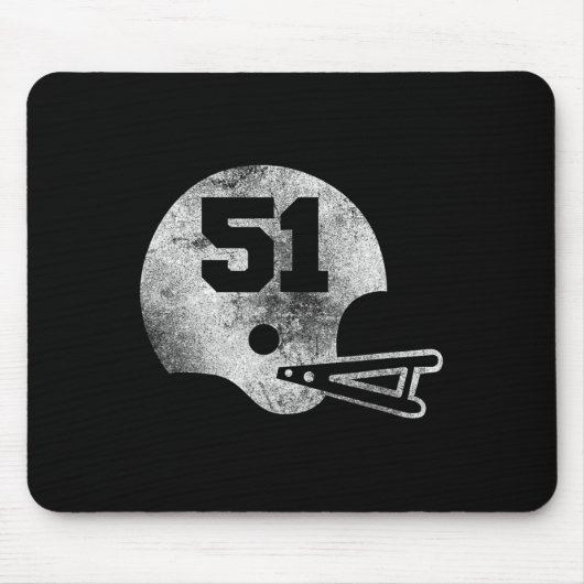 Vintage-Fußballtrikot Nummer 51 Spielernummer  Mousepad (Vorne)