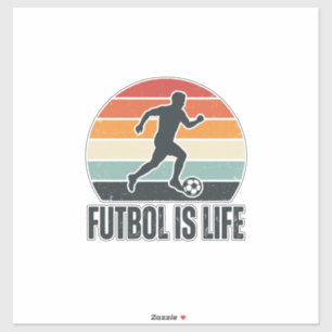 Vintage Futbol Ist Leben Fußballspieler-Shirt-Desi Aufkleber