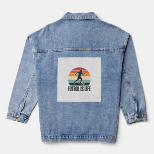 Vintage Futbol Ist Leben Fußballspieler-Shirt-Desi Jeansjacke