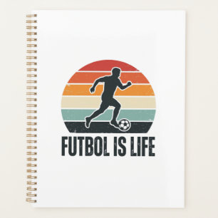 Vintage Futbol Ist Leben Fußballspieler-Shirt-Desi Planer