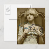 Vintage Gal Postkarte (Vorne/Hinten)
