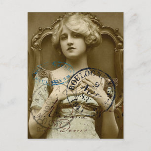 Vintage Gal Postkarte