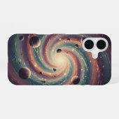 Vintage Galaktischer Strudel iPhone 16 Hülle (Rückseite (Horizontal))