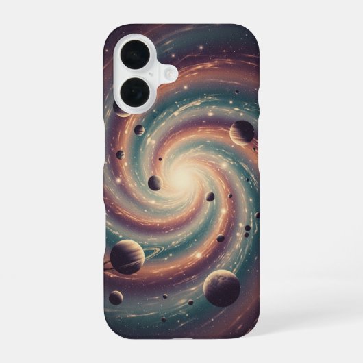 Vintage Galaktischer Strudel iPhone 16 Hülle (Rückseite)