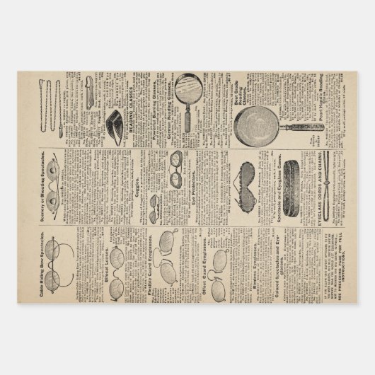 Vintage Galerieseite Geschenkpapier Set (Vorderseite)