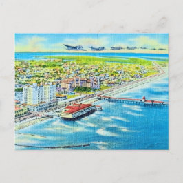 Vintage Galveston Aerial View Postcard Postkarte