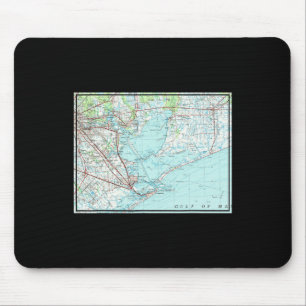 Vintage Galveston Bay Tx Nautical Map (1975) Mousepad